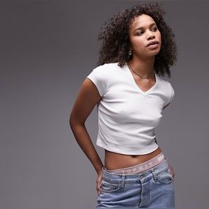 Topshop Tall V-neck Tee